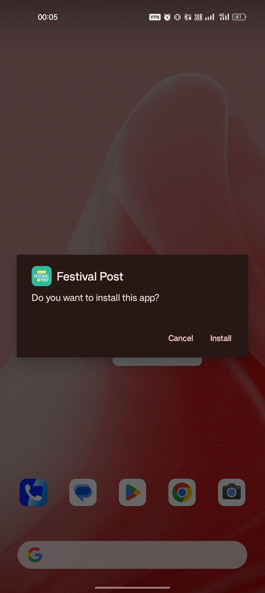 click on install