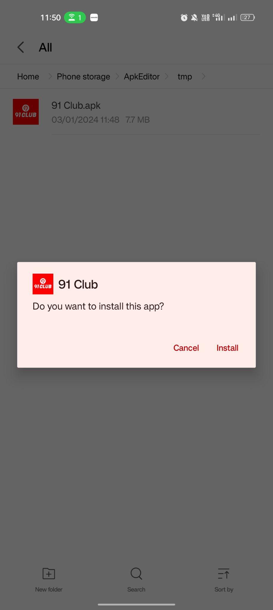 click on install