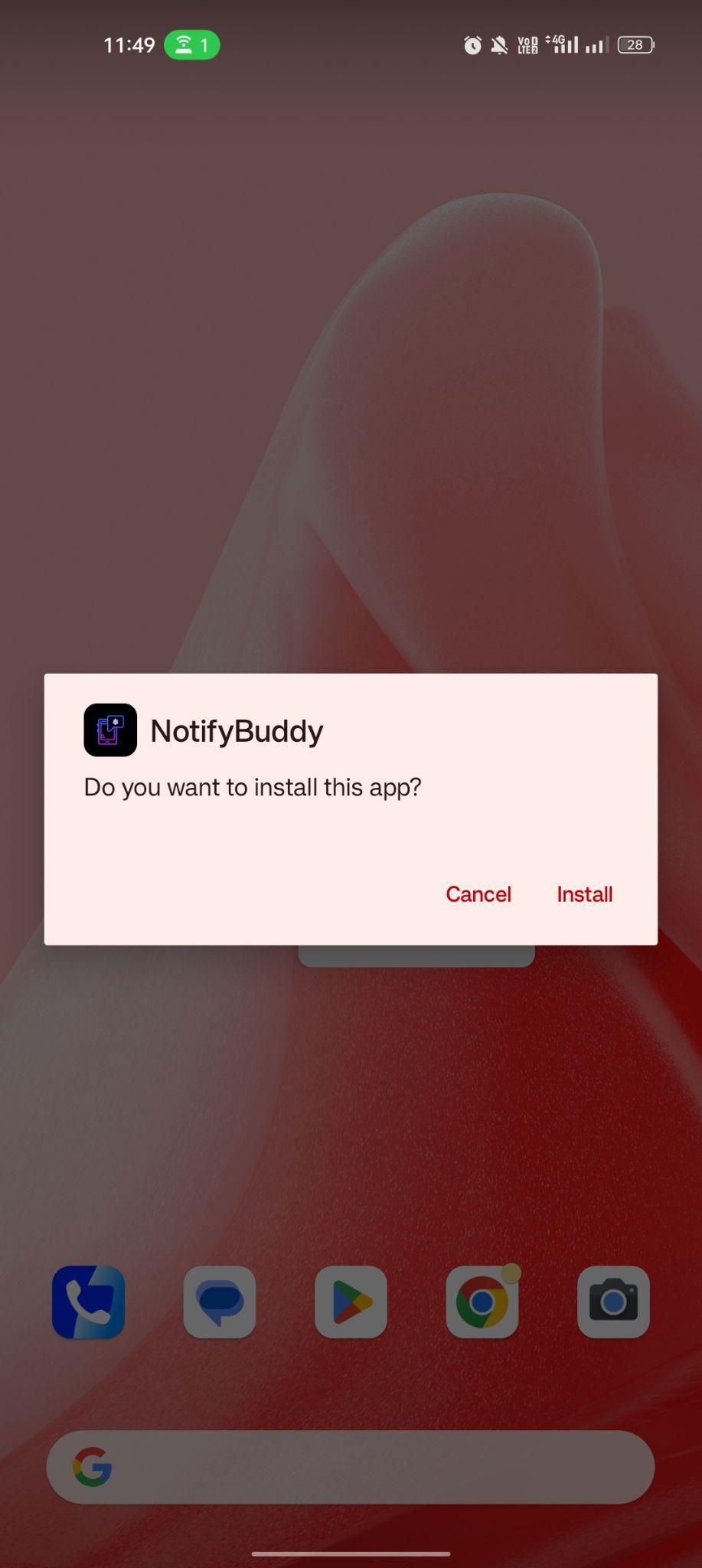 click on install