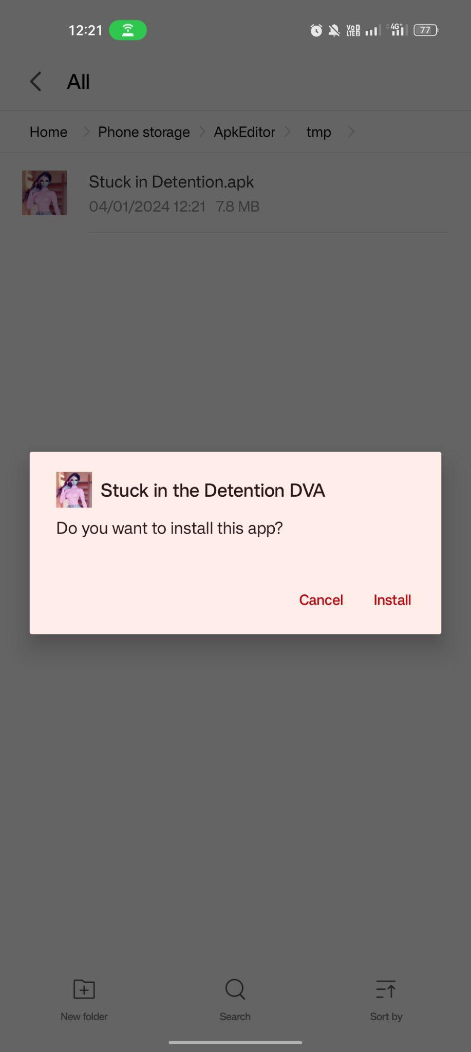 click on install