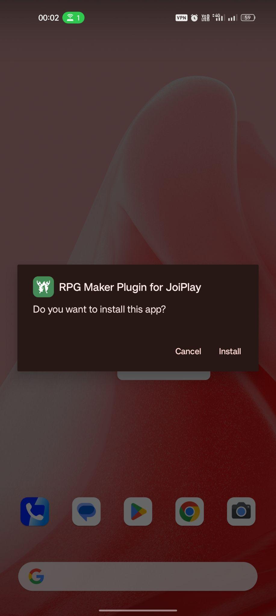 click on install