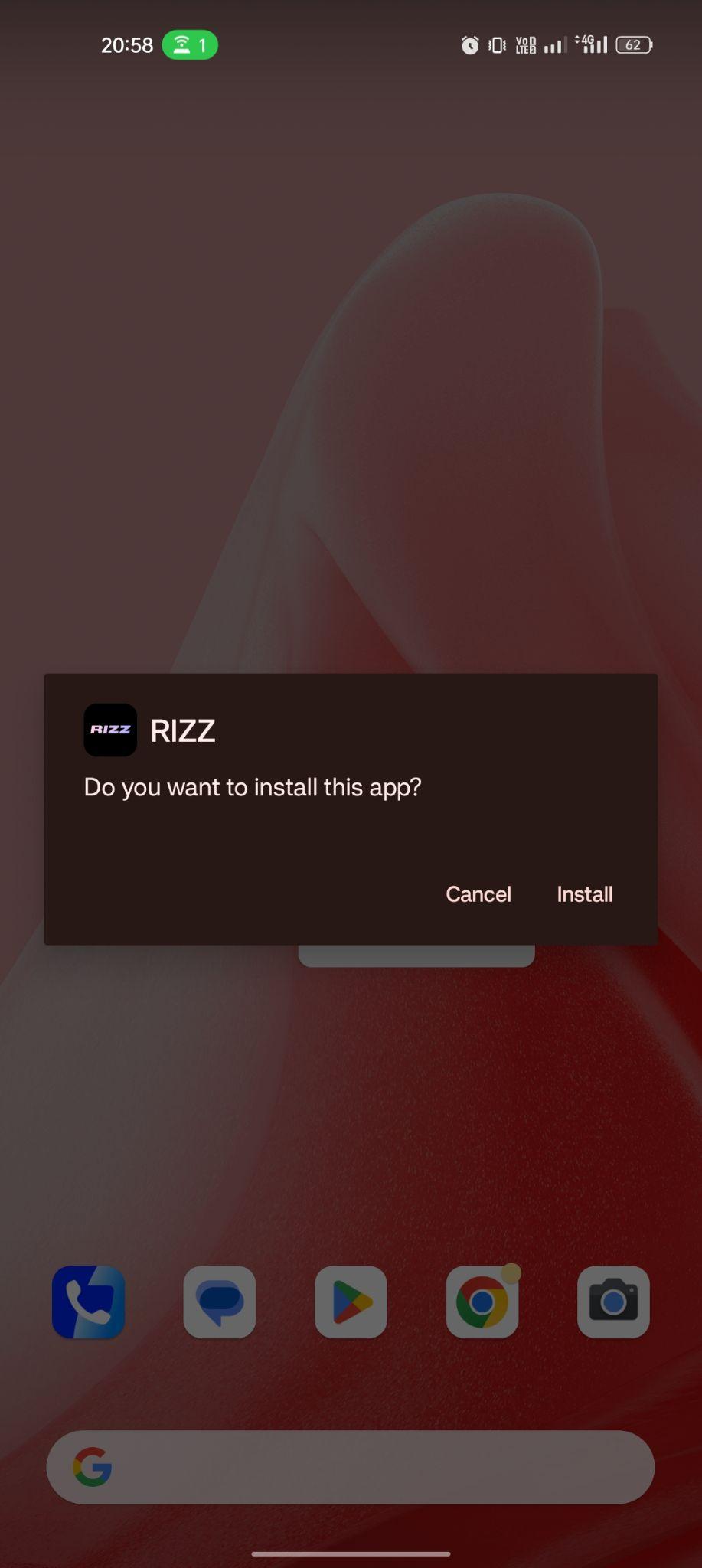 click on install