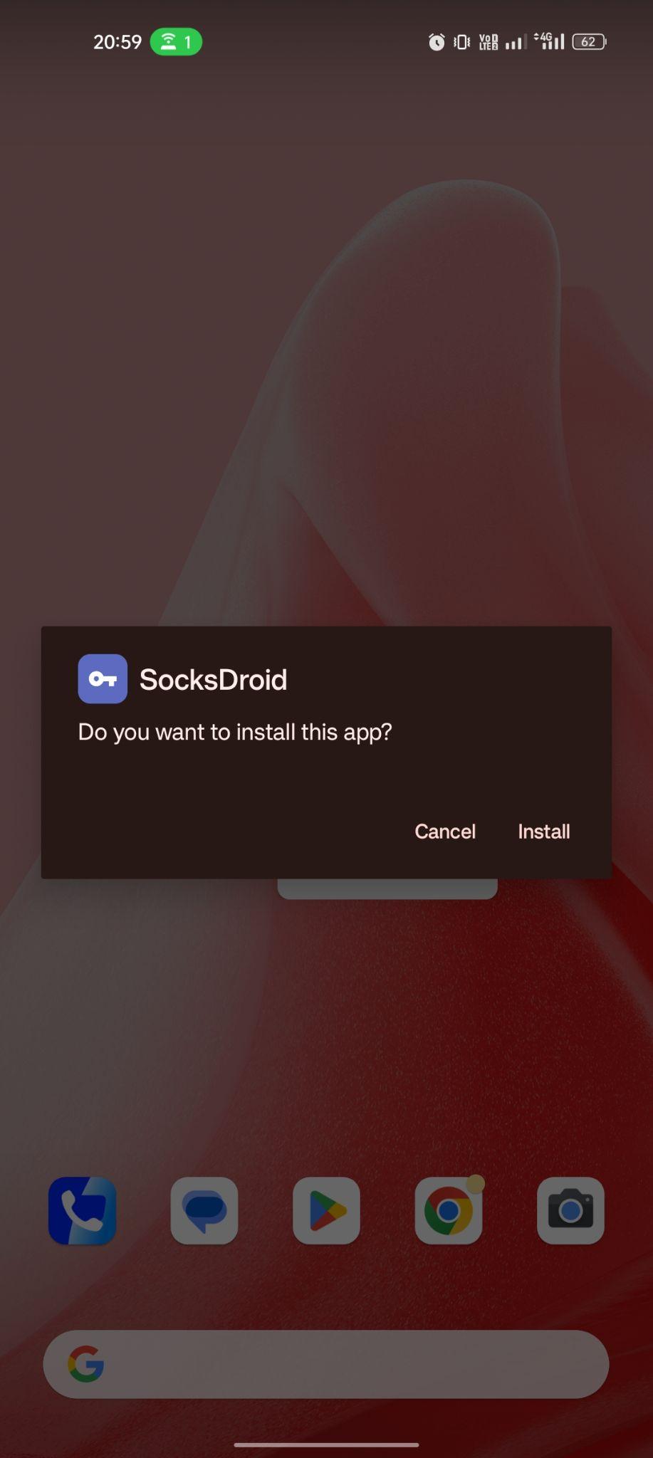 click on install
