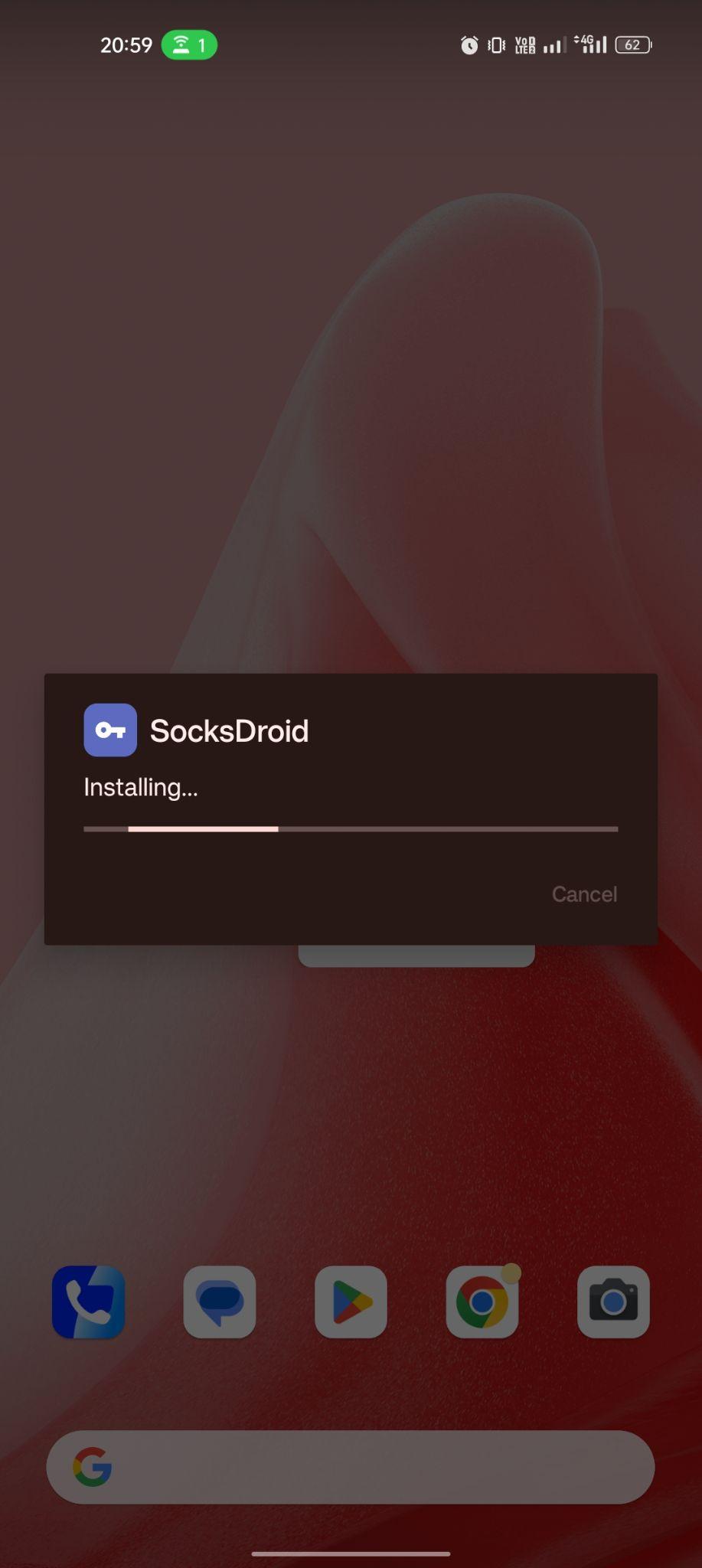 SocksDroid apk installing