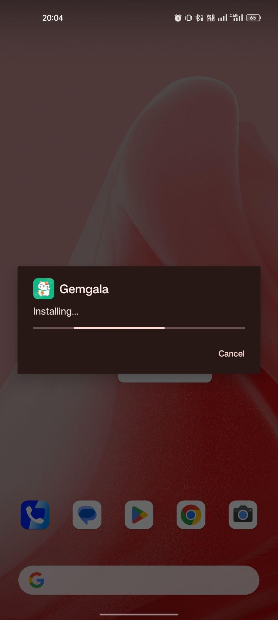 Gemgala apk installing