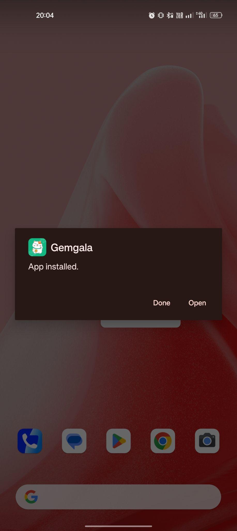 Gemgala apk installed