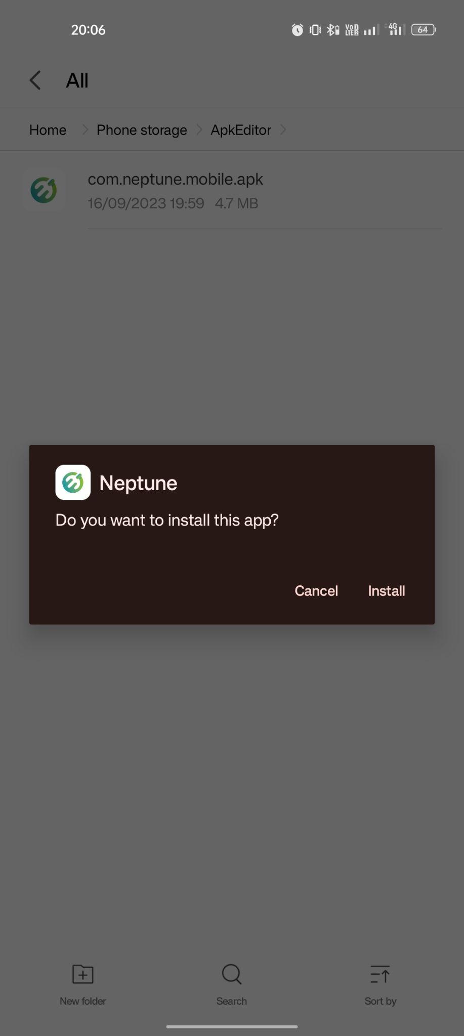 click on install