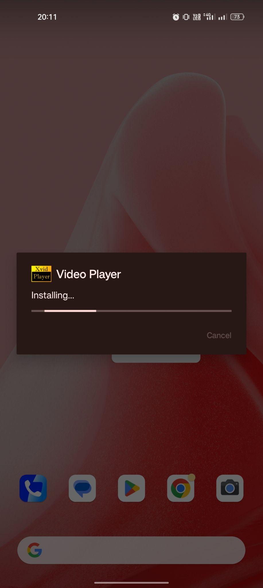 Xvid Video Codec Player apk installing
