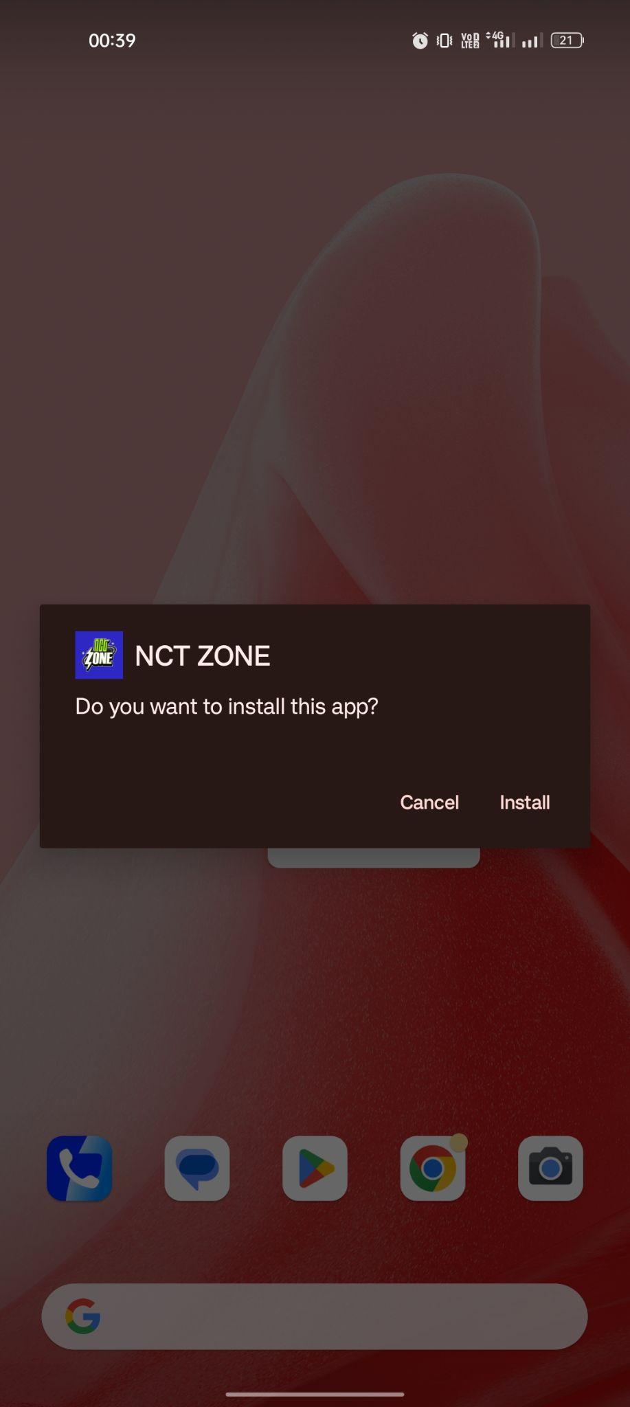 click on install