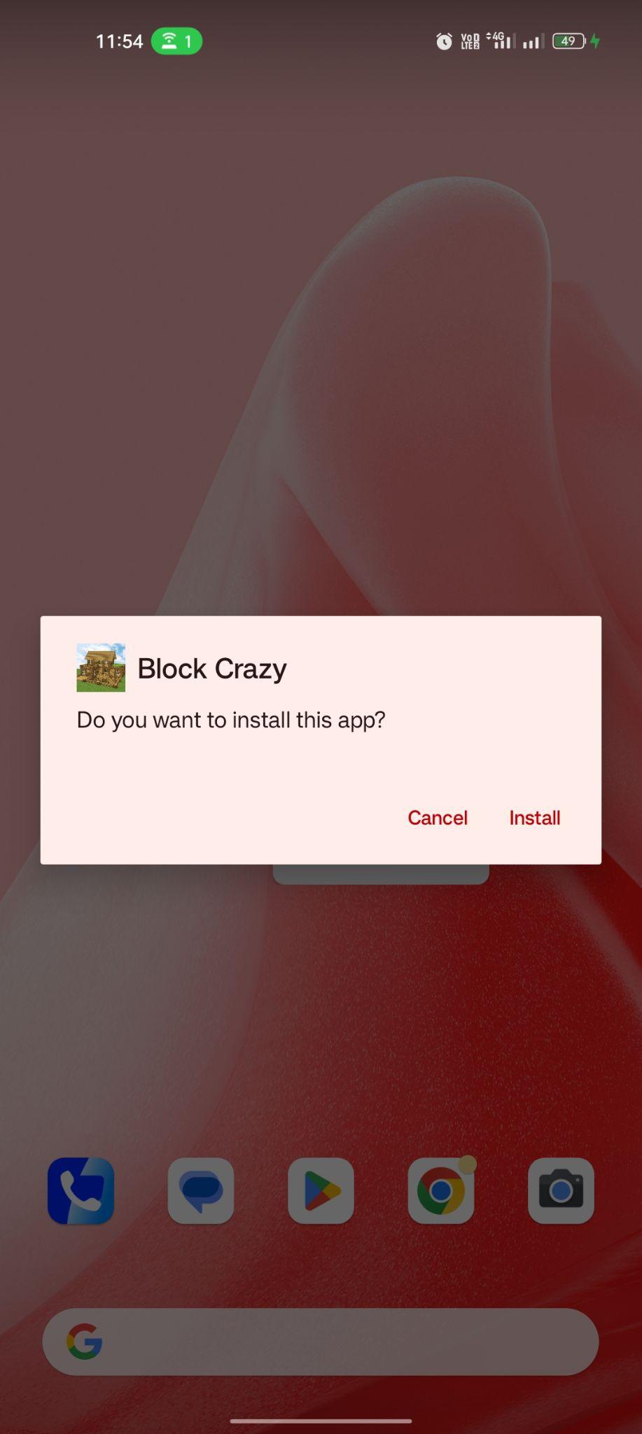click on install