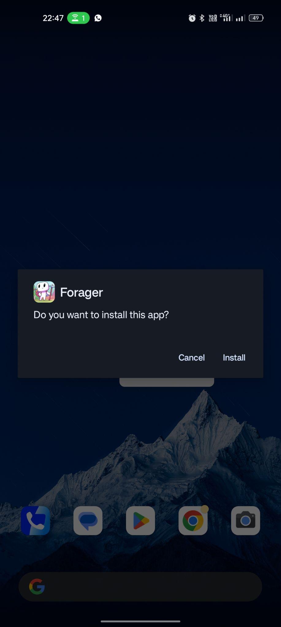 click on install