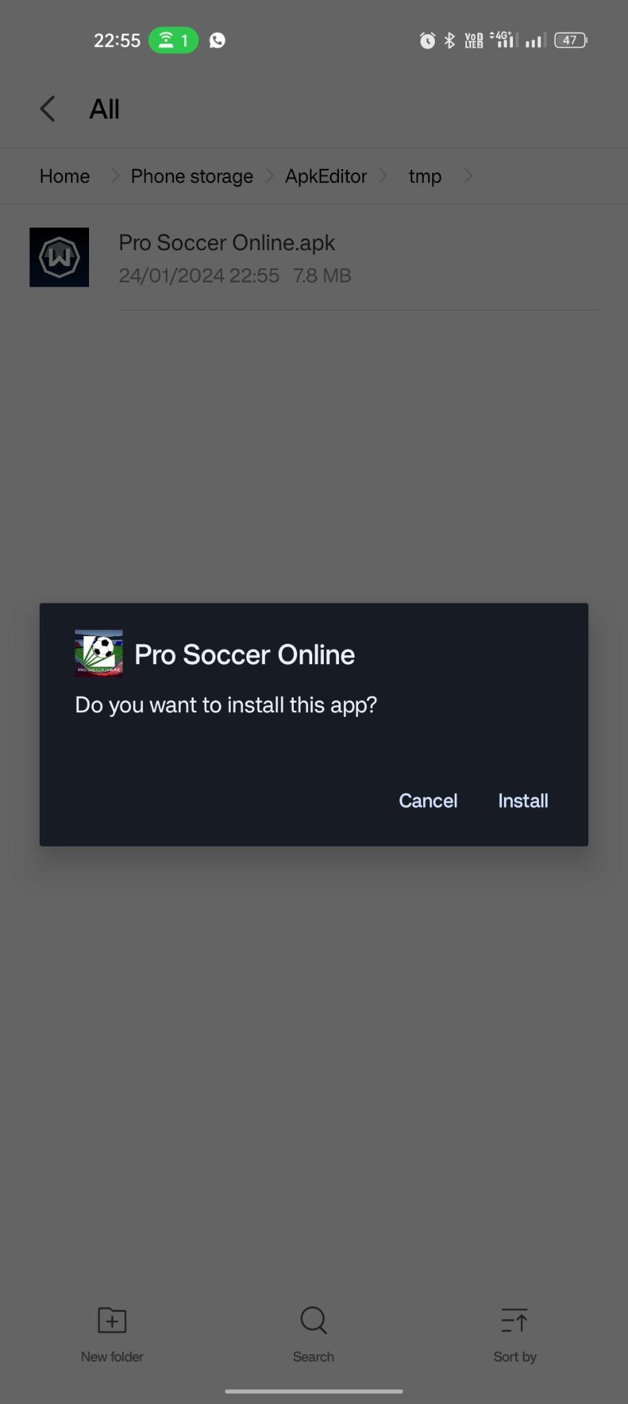 click on install