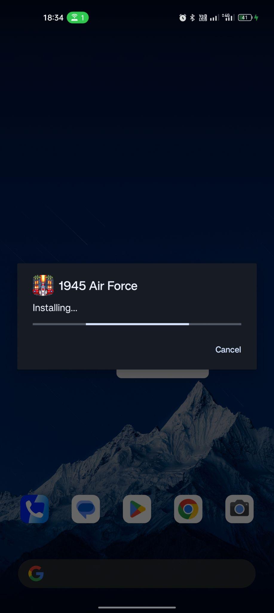 1945 Air Force apk installing