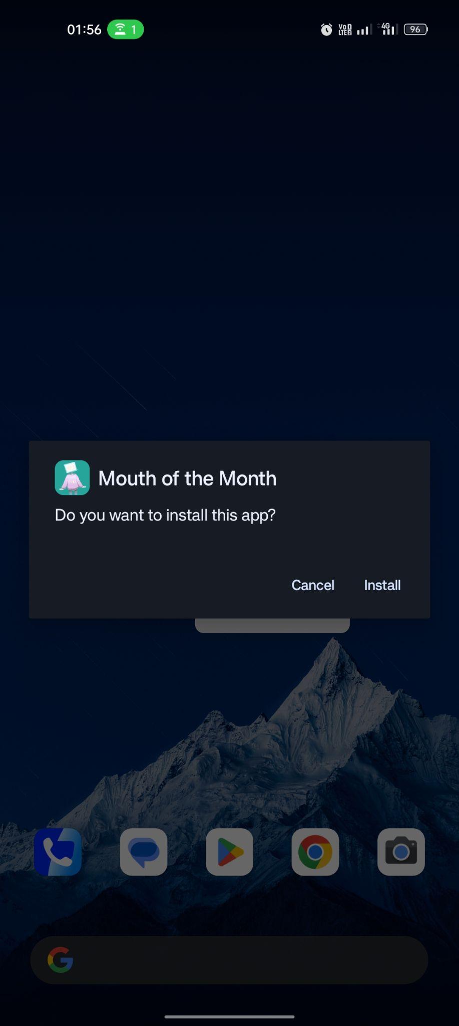 click on install