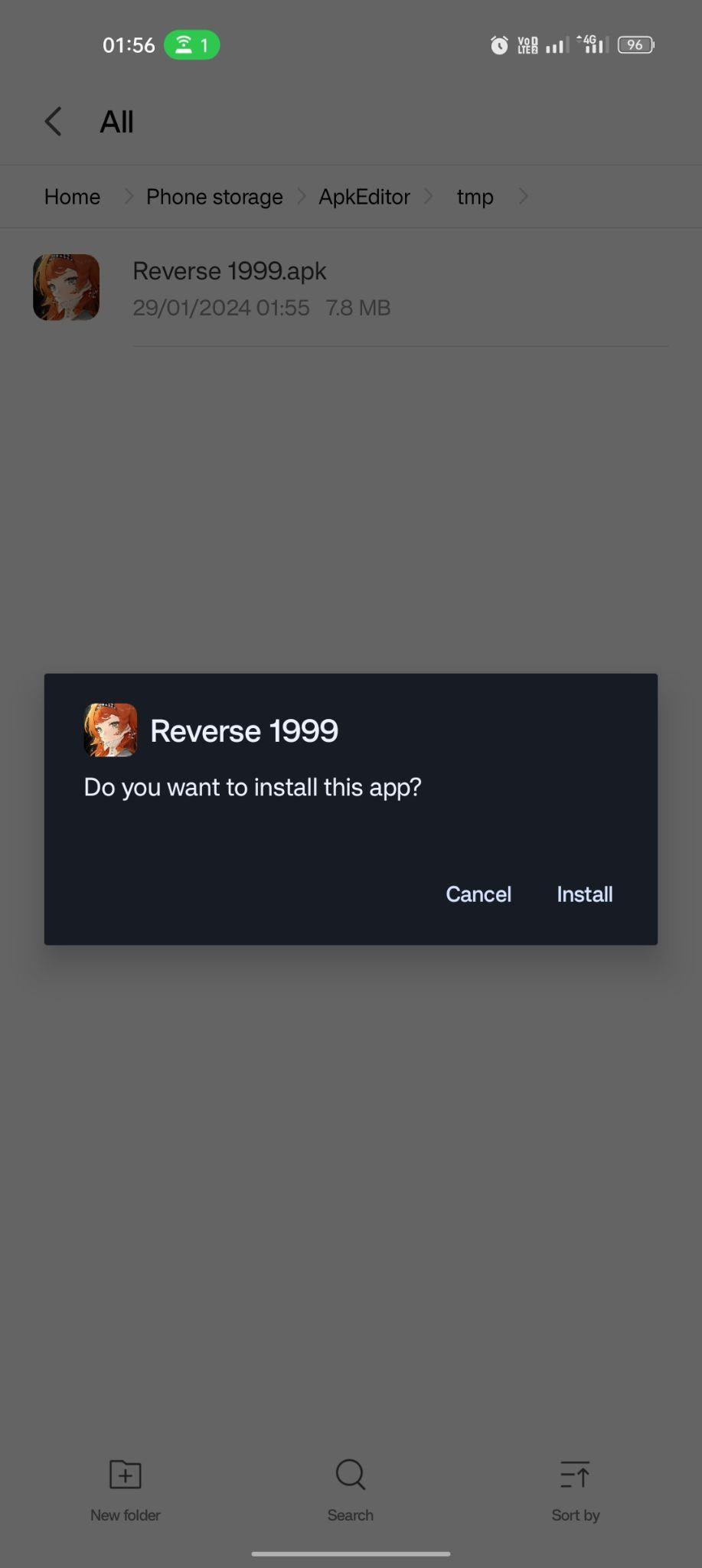 click on install