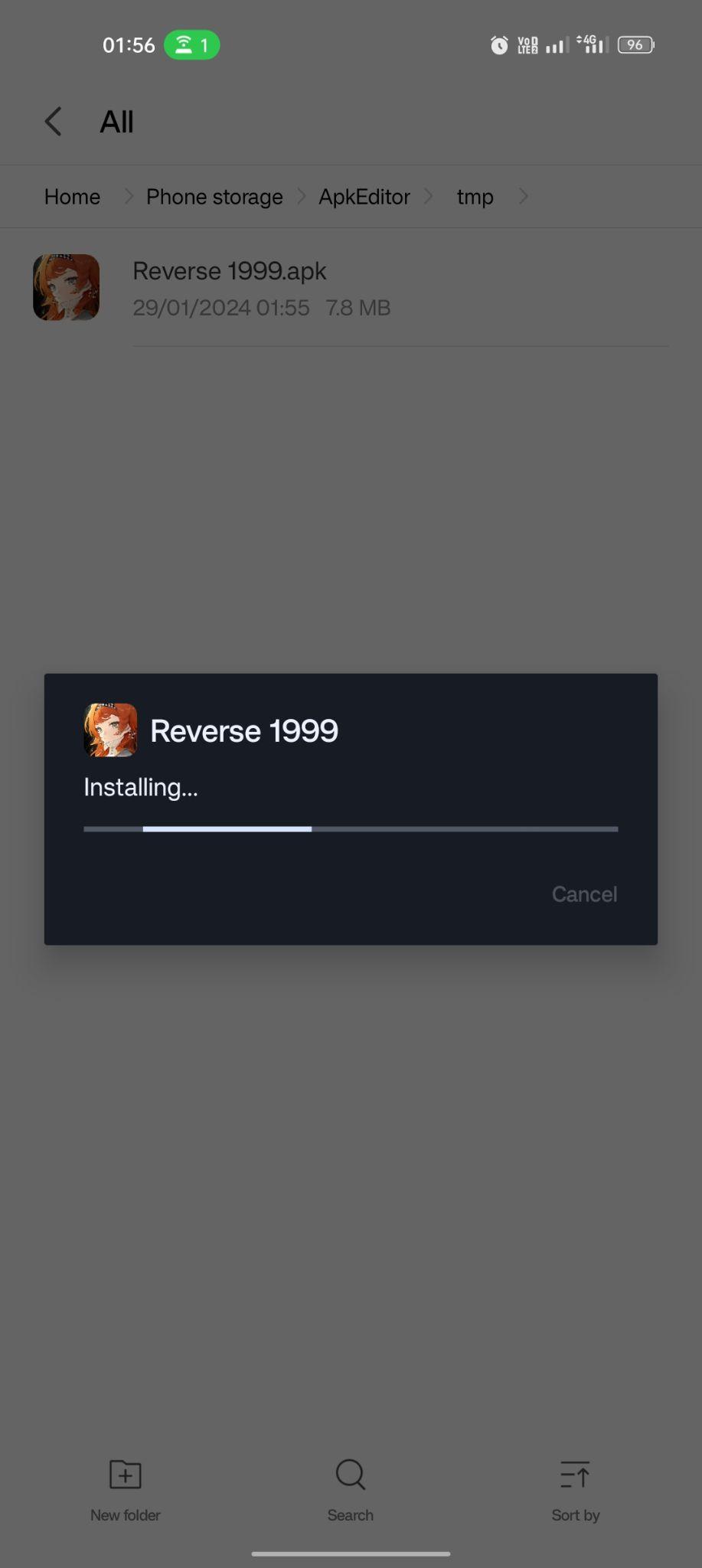 Reverse 1999 apk installing