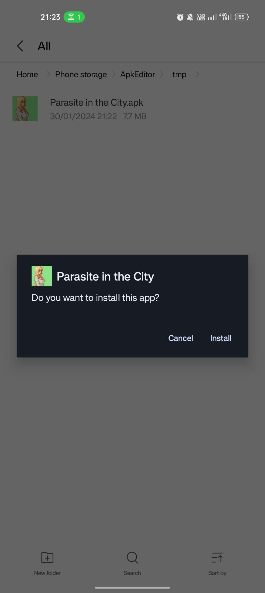 click on install