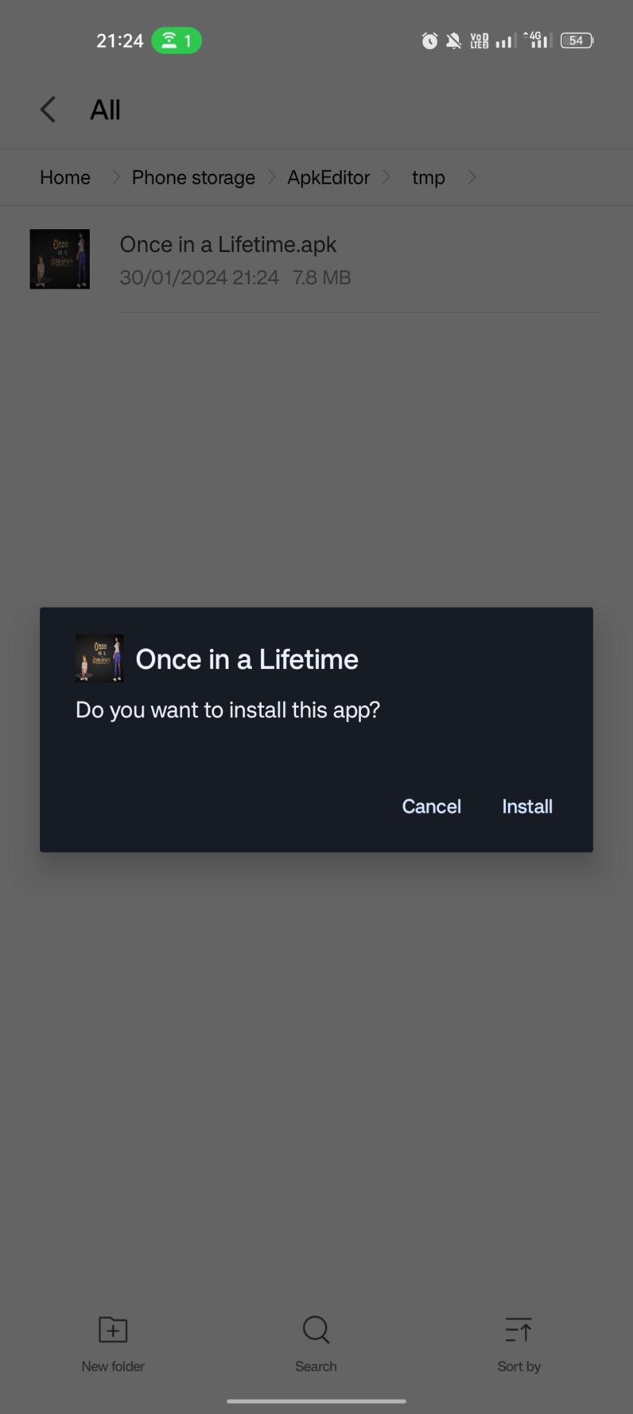 click on install