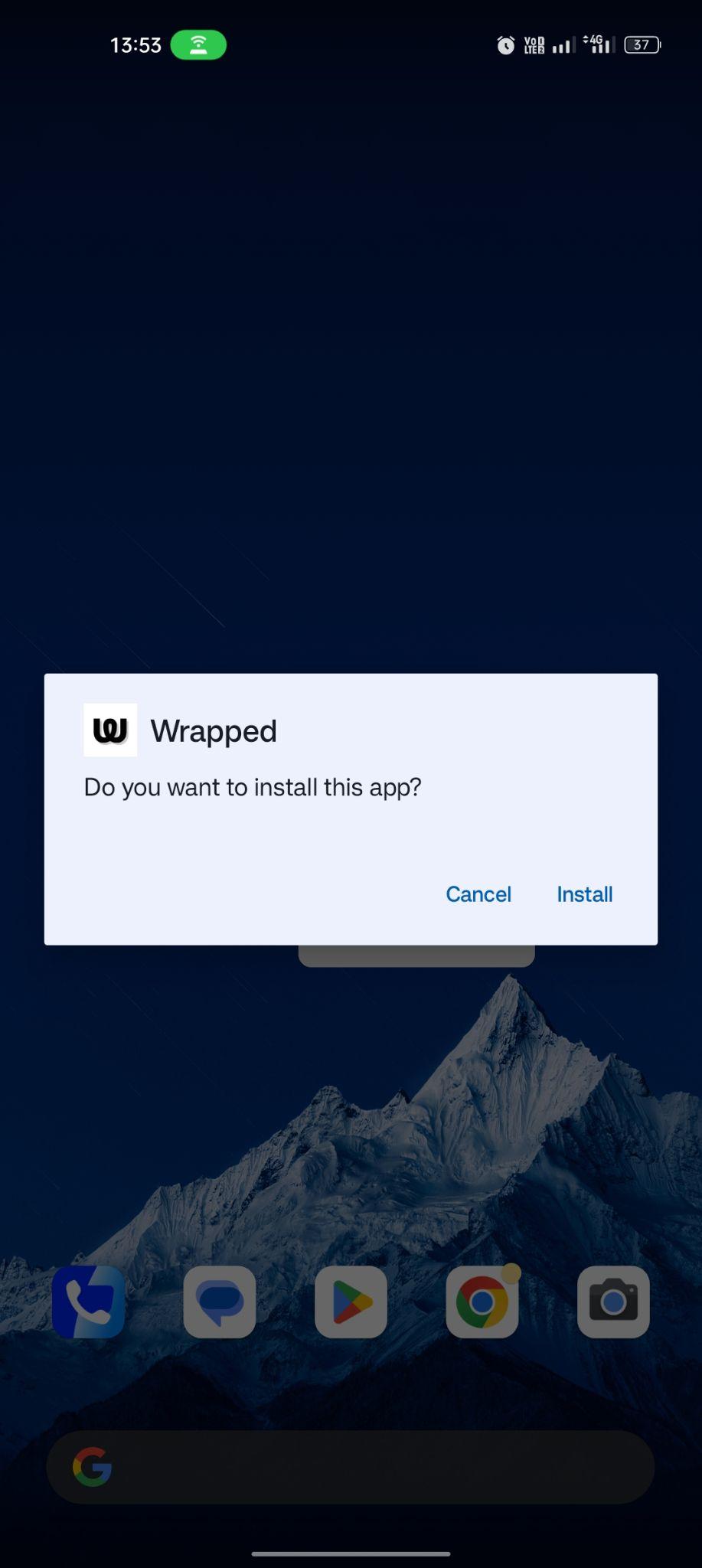 click on install