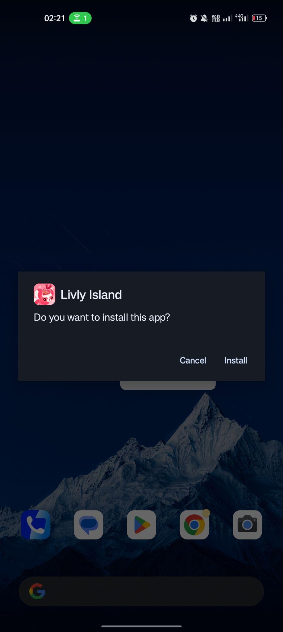 click on install