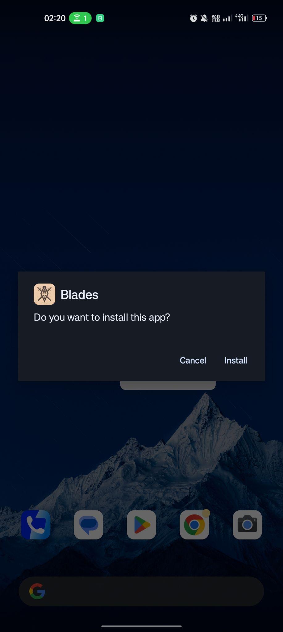 click on install