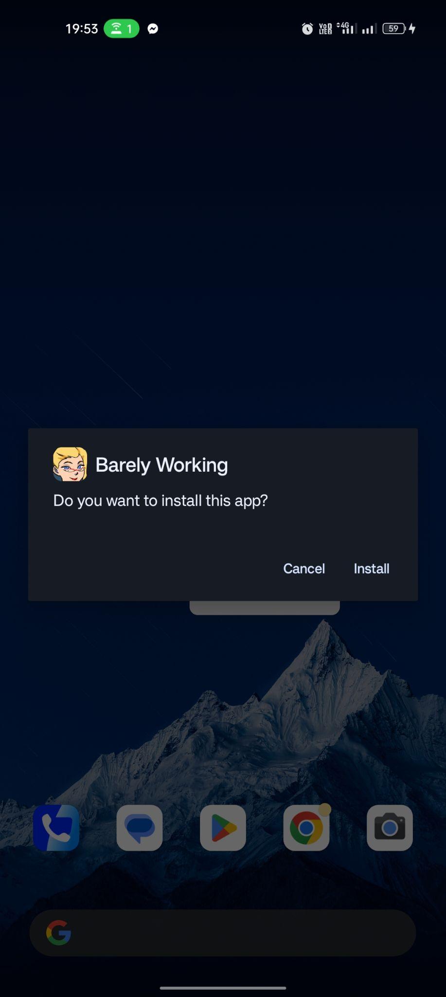 click on install