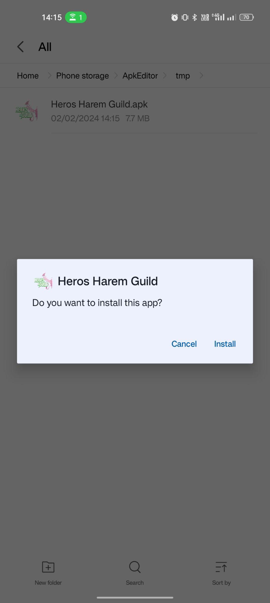 click on install