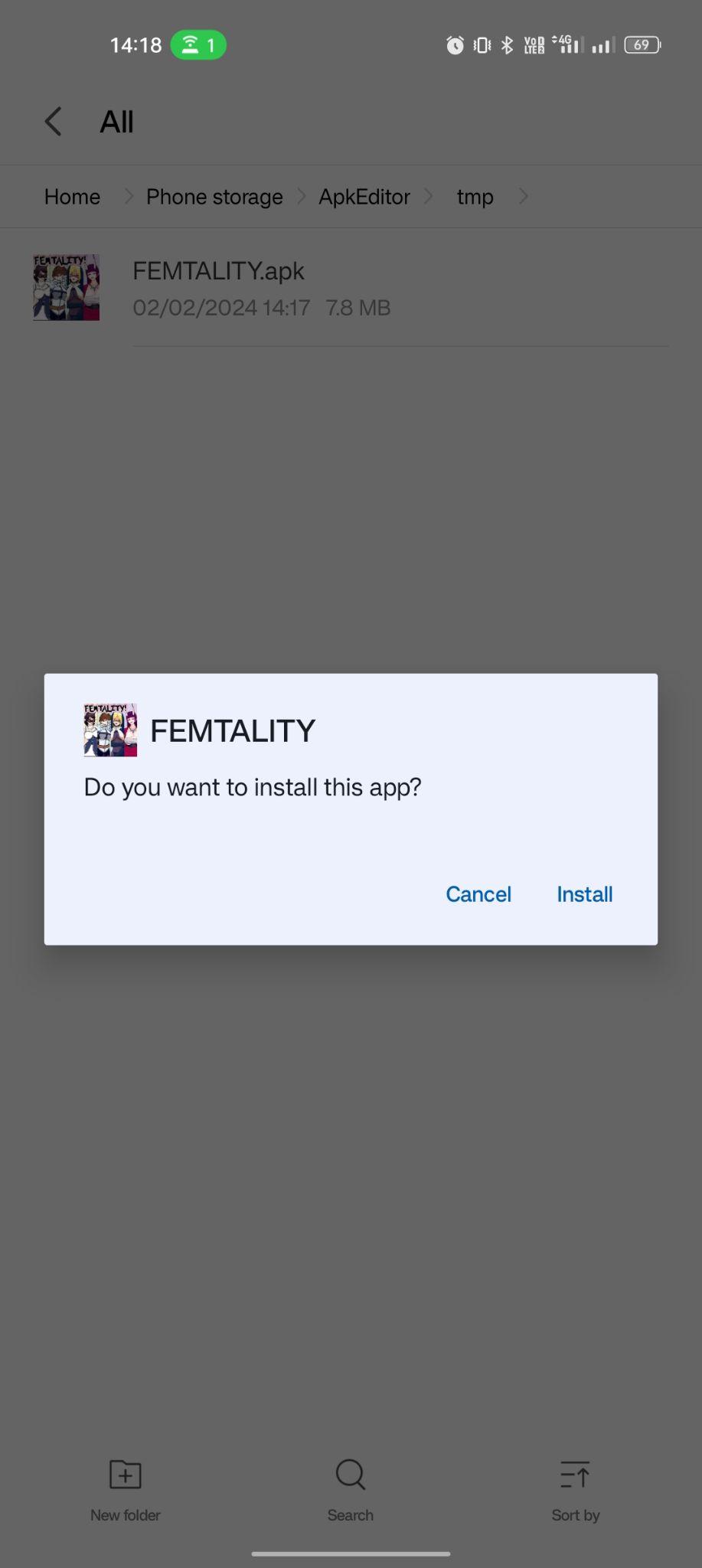 click on install