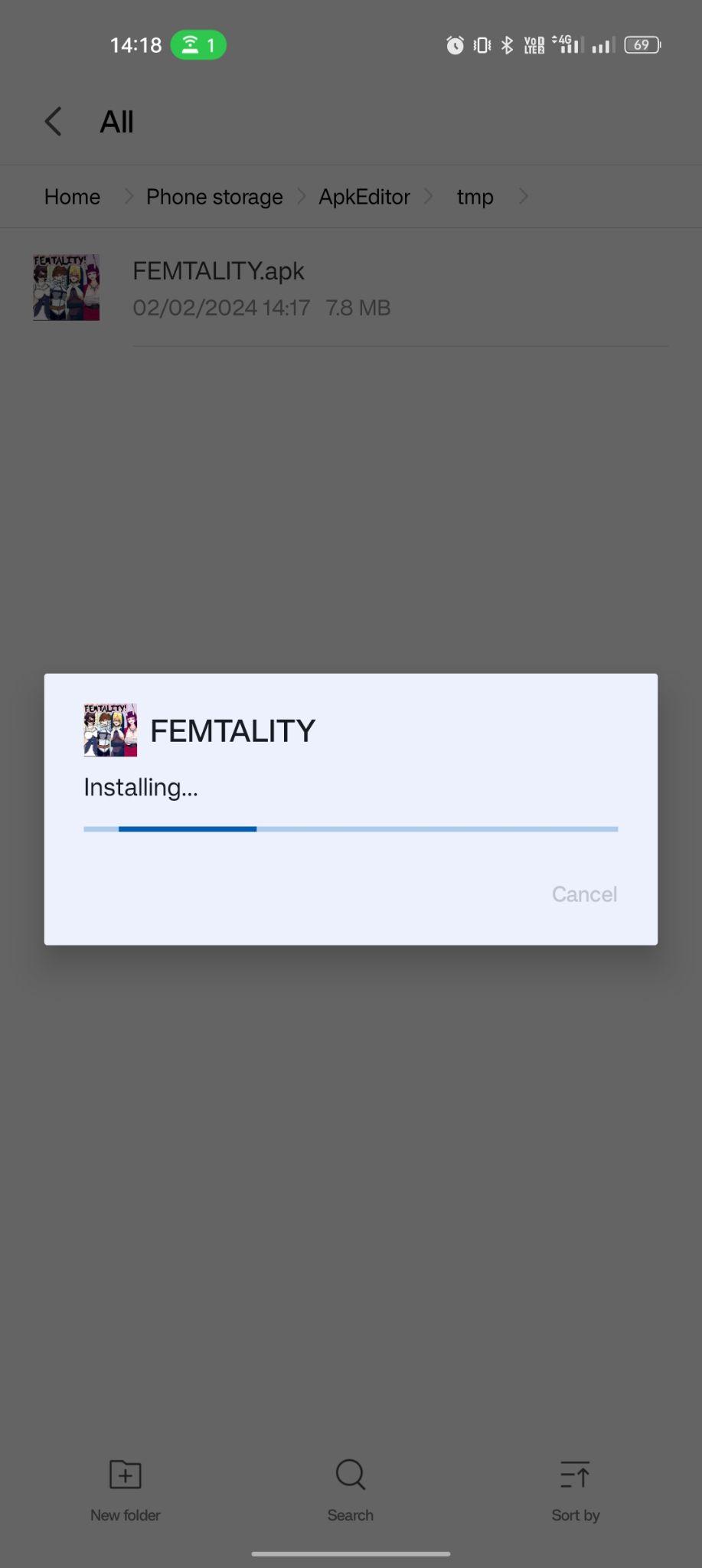 FEMTALITY apk installing