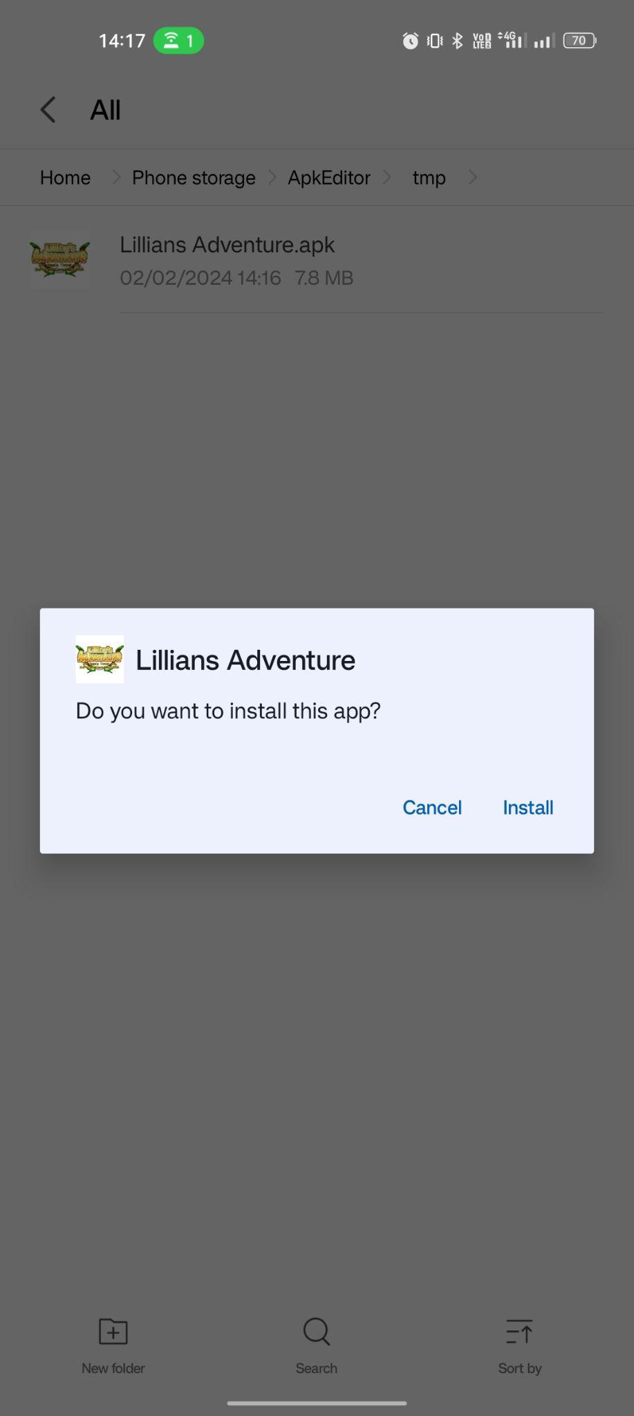 click on install