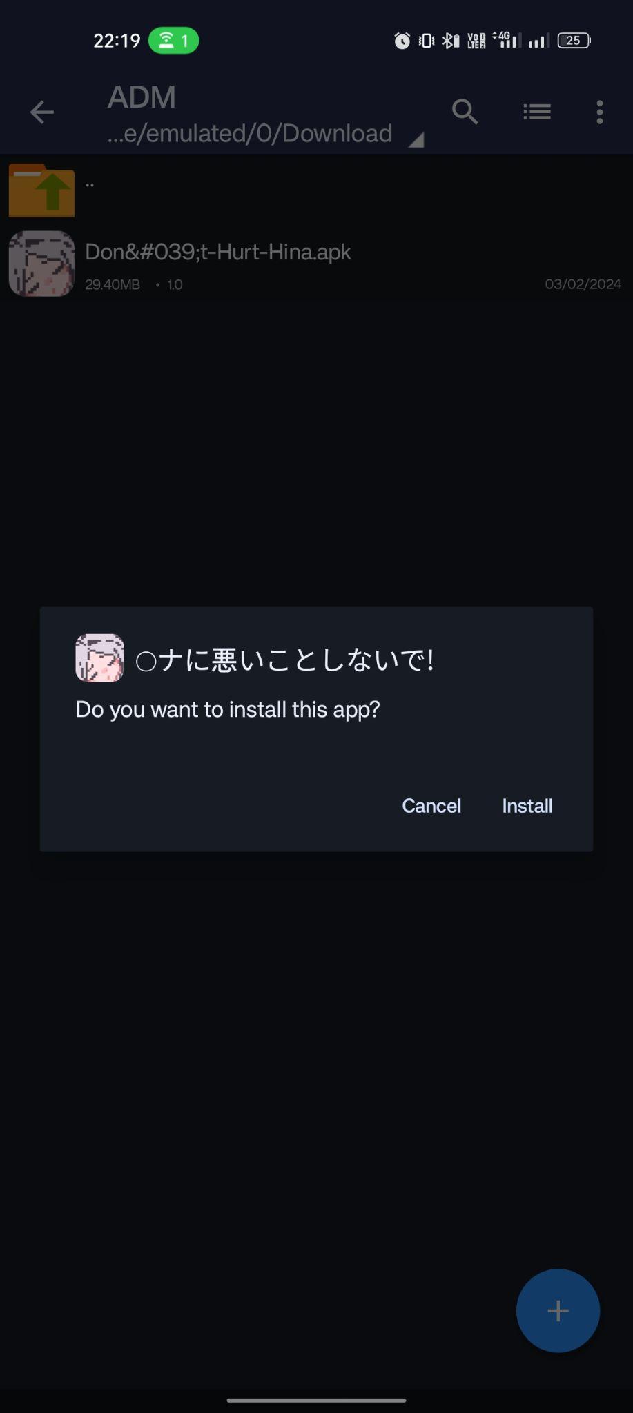 click on install