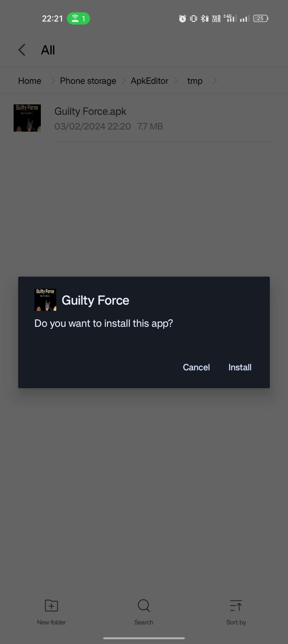 click on install