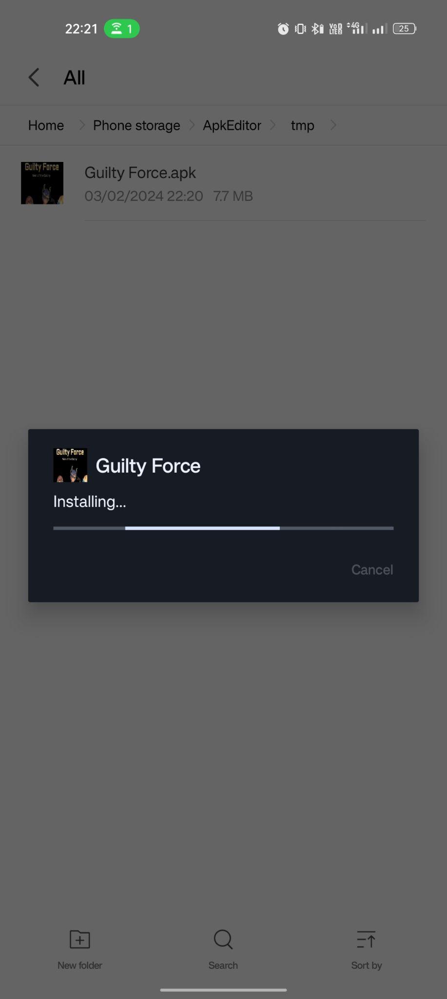 Guilty Force apk installing