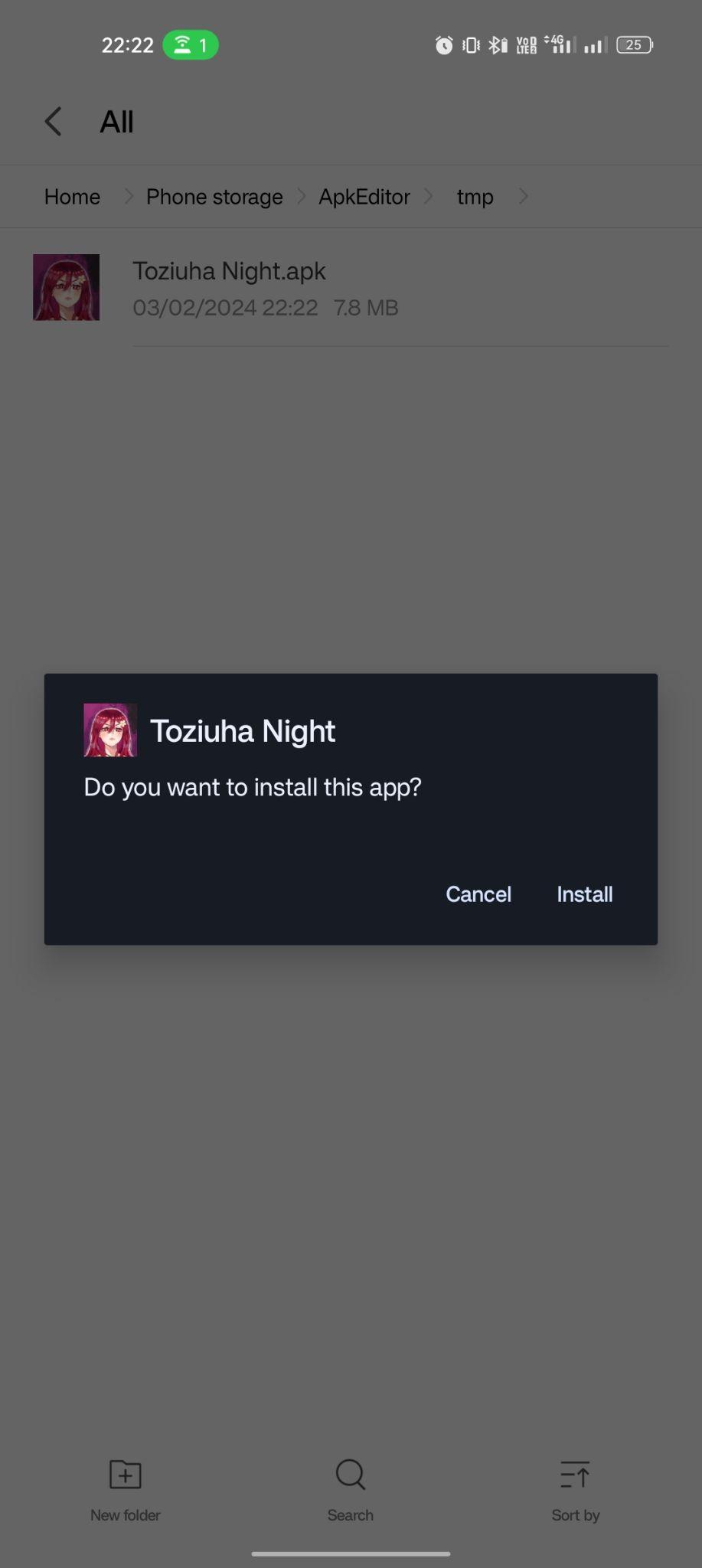 click on install
