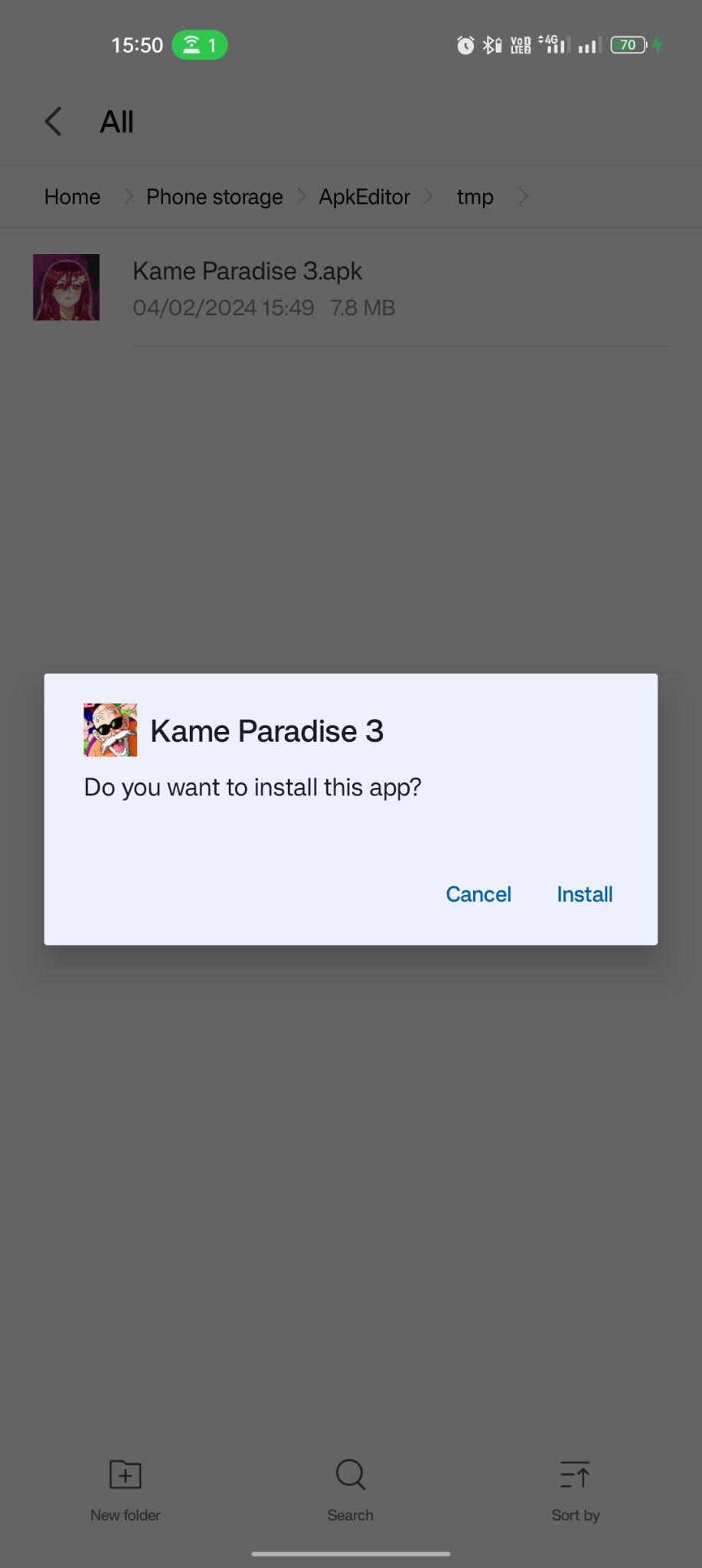 click on install