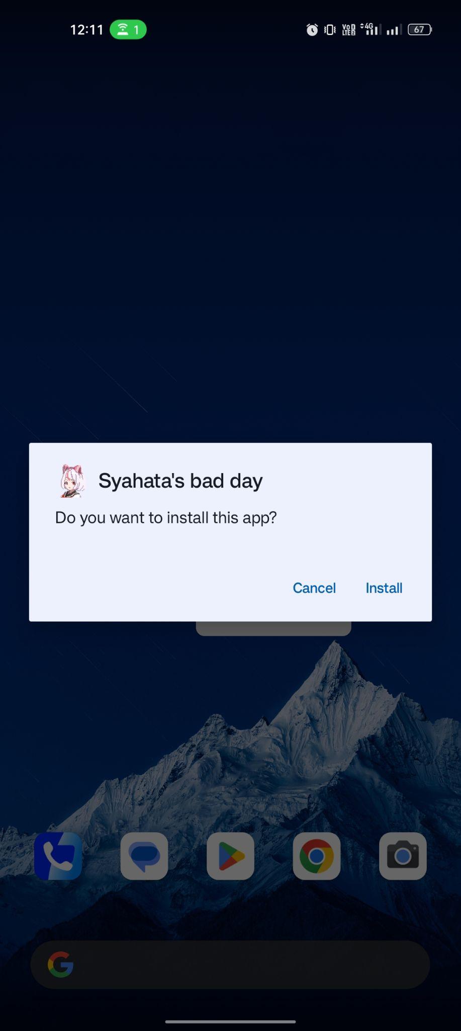 click on install
