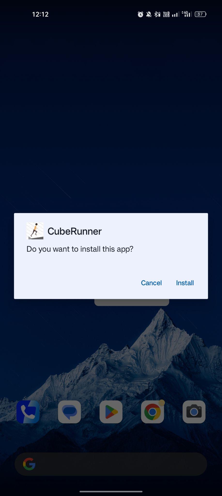 click on install