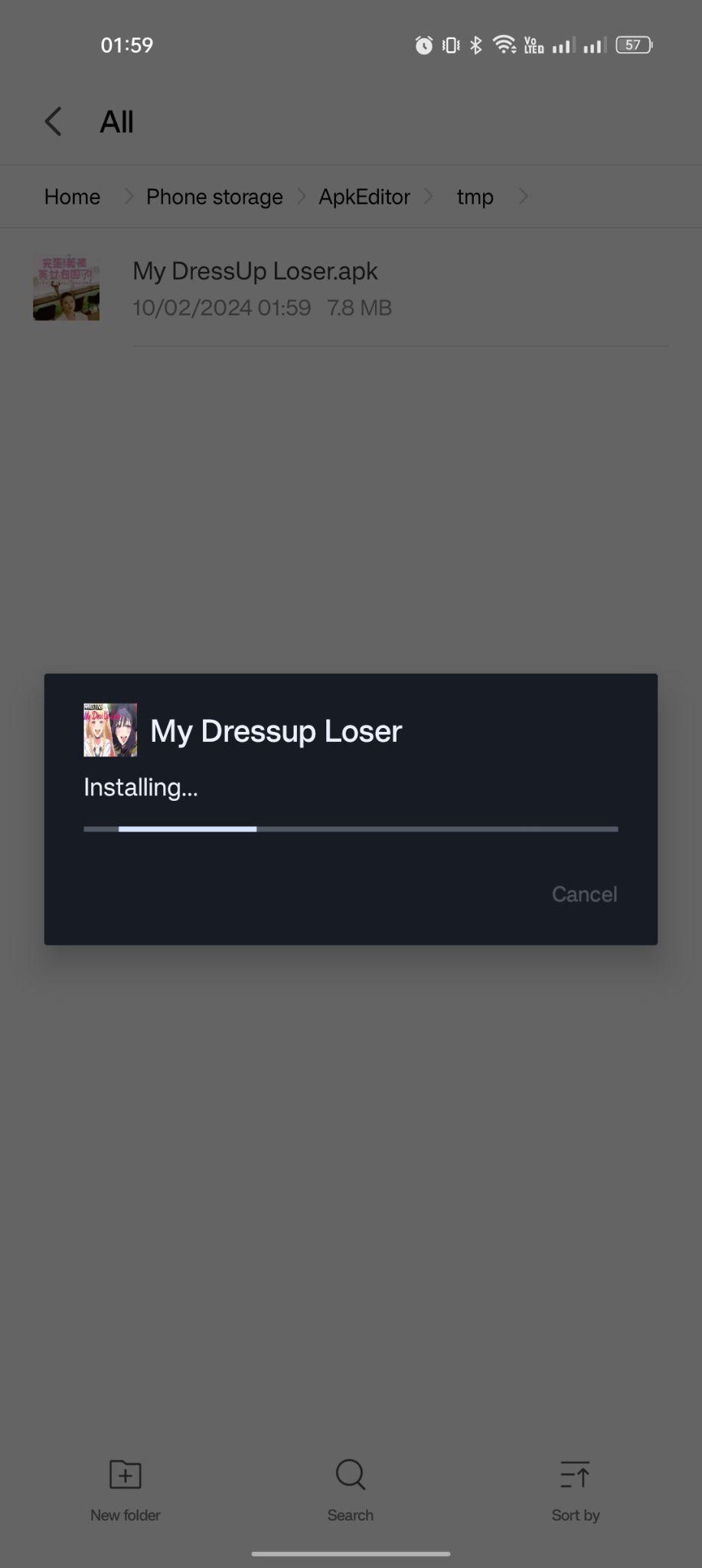 My Dress-Up Loser apk installing
