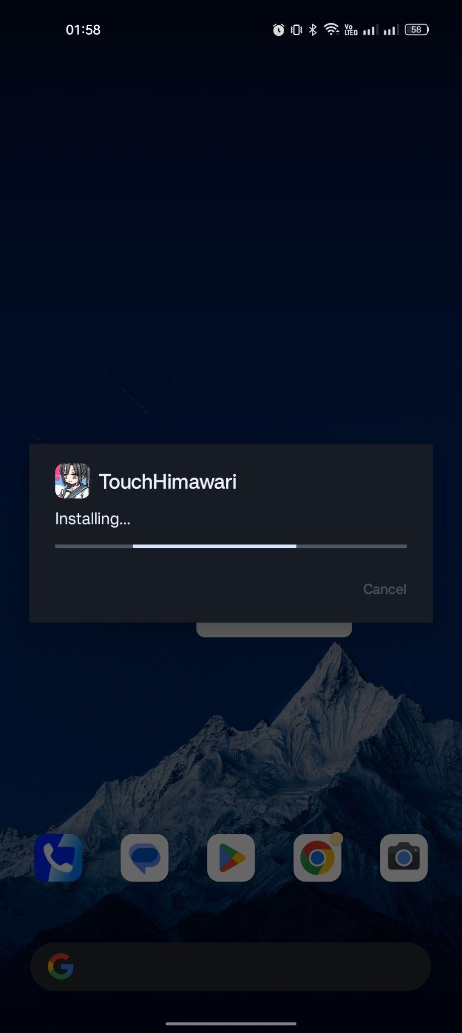 Touch Himawari apk installing