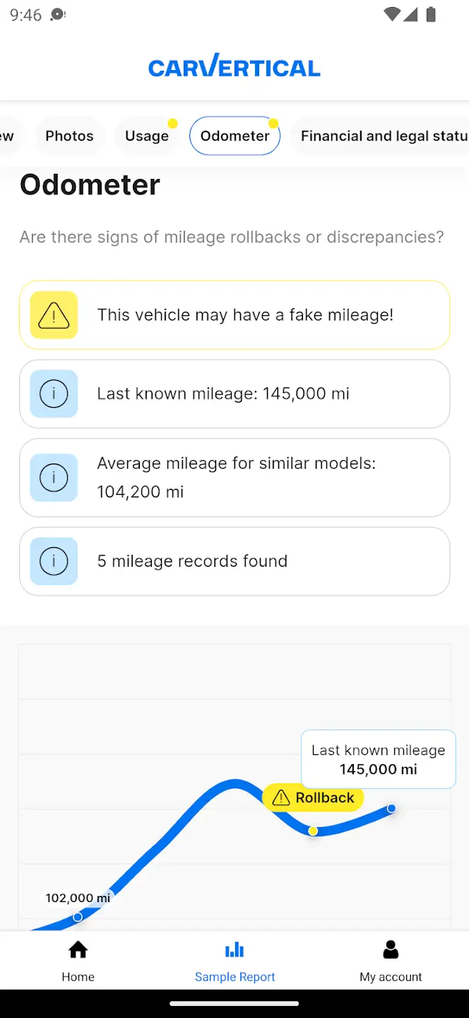 carVertical screenshot