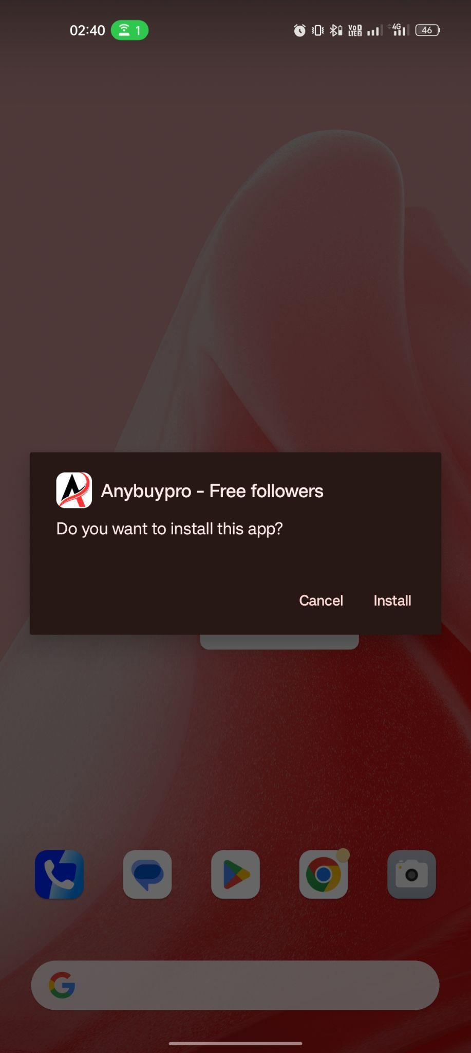 click on install