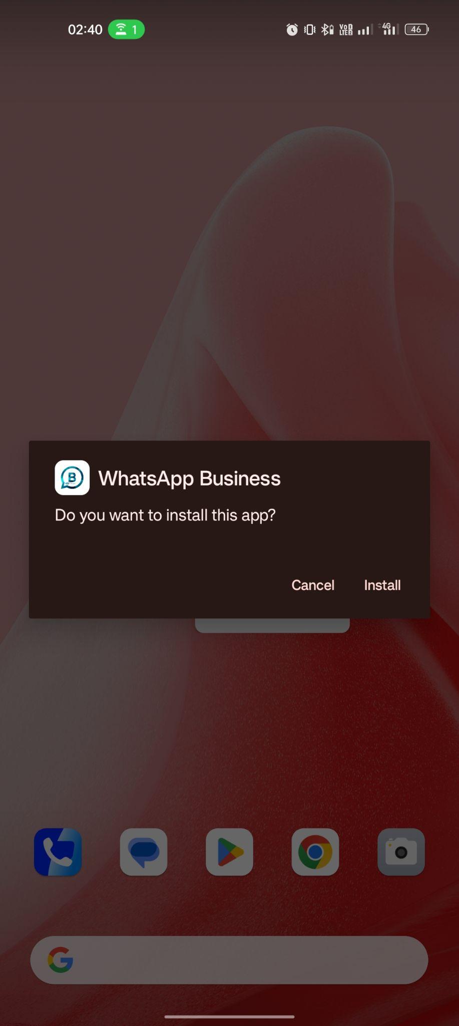 click on install
