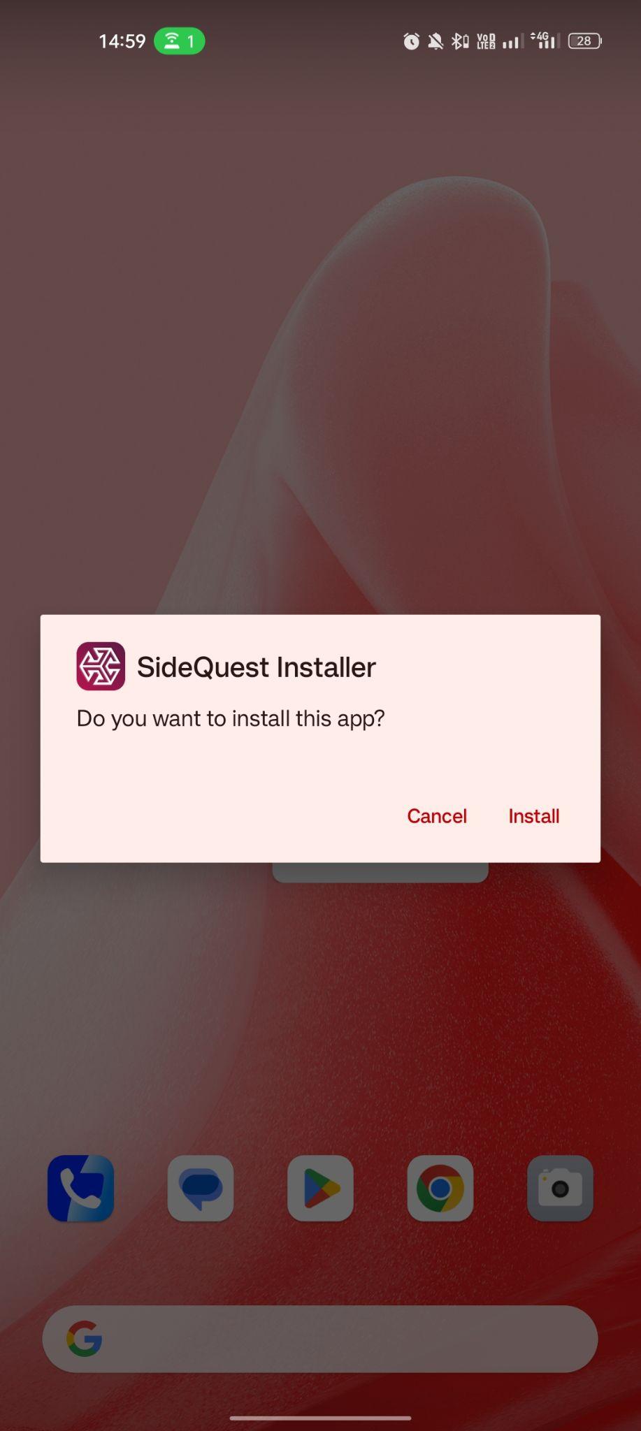 click on install