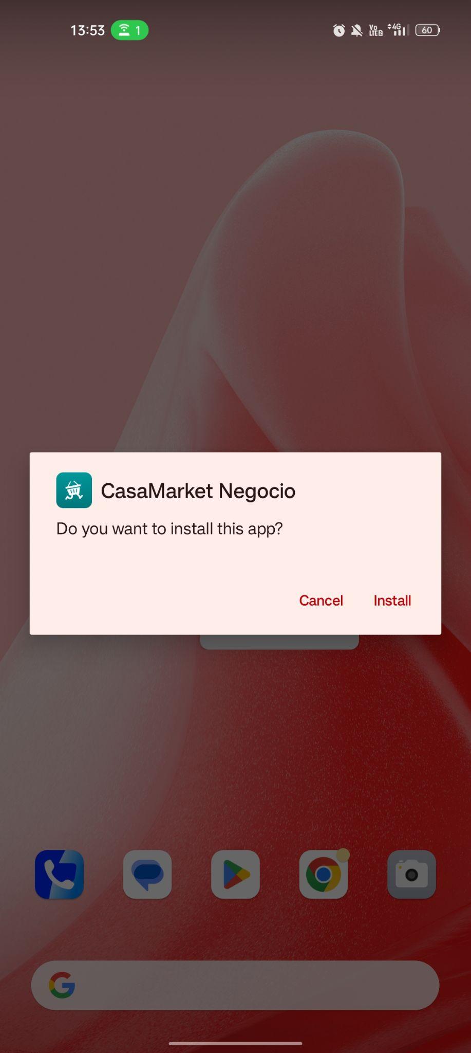 click on install