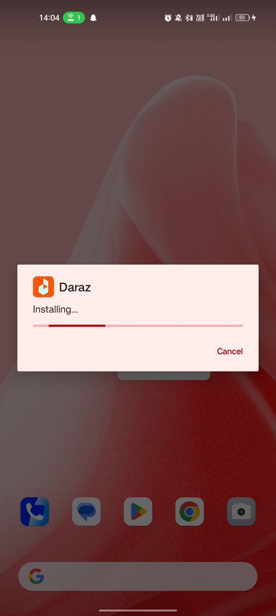 Daraz apk installing