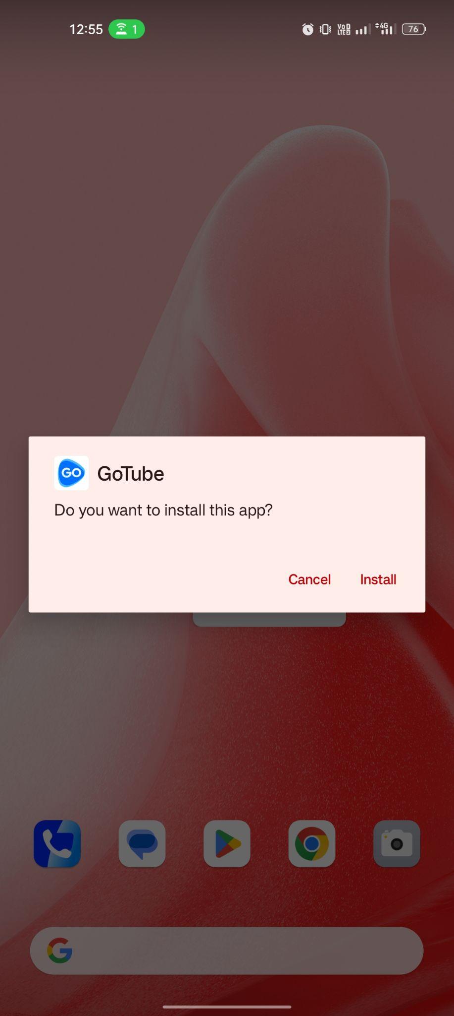 click on install