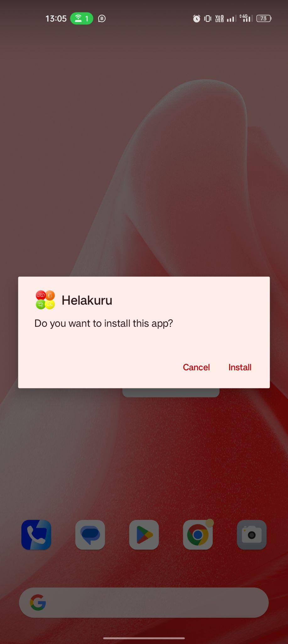 click on install