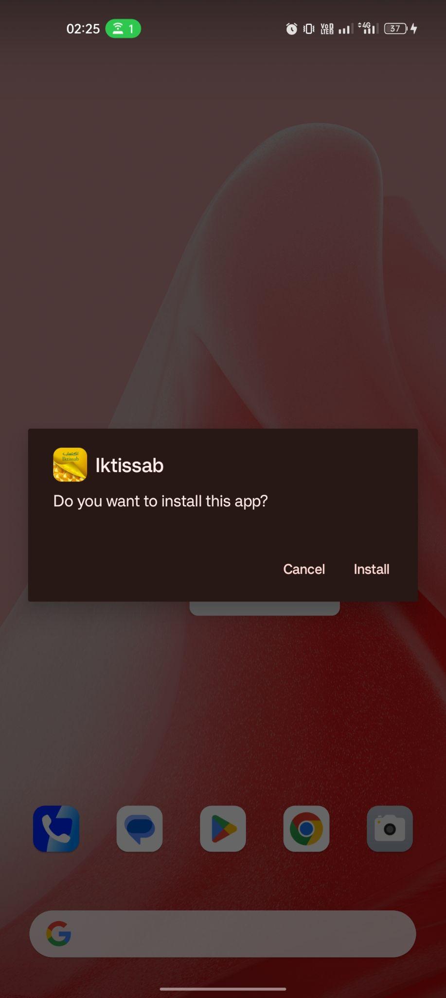 click on install