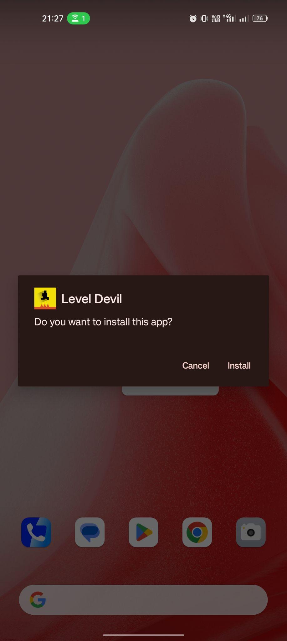 click on install
