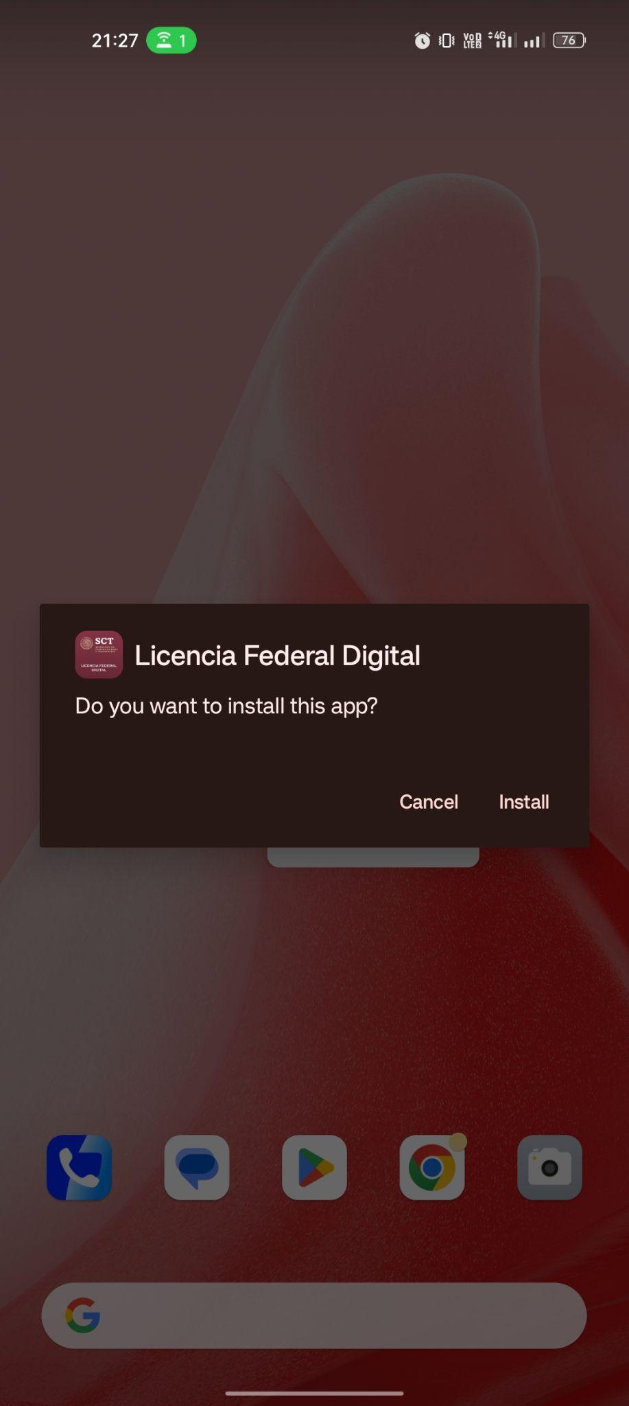 click on install